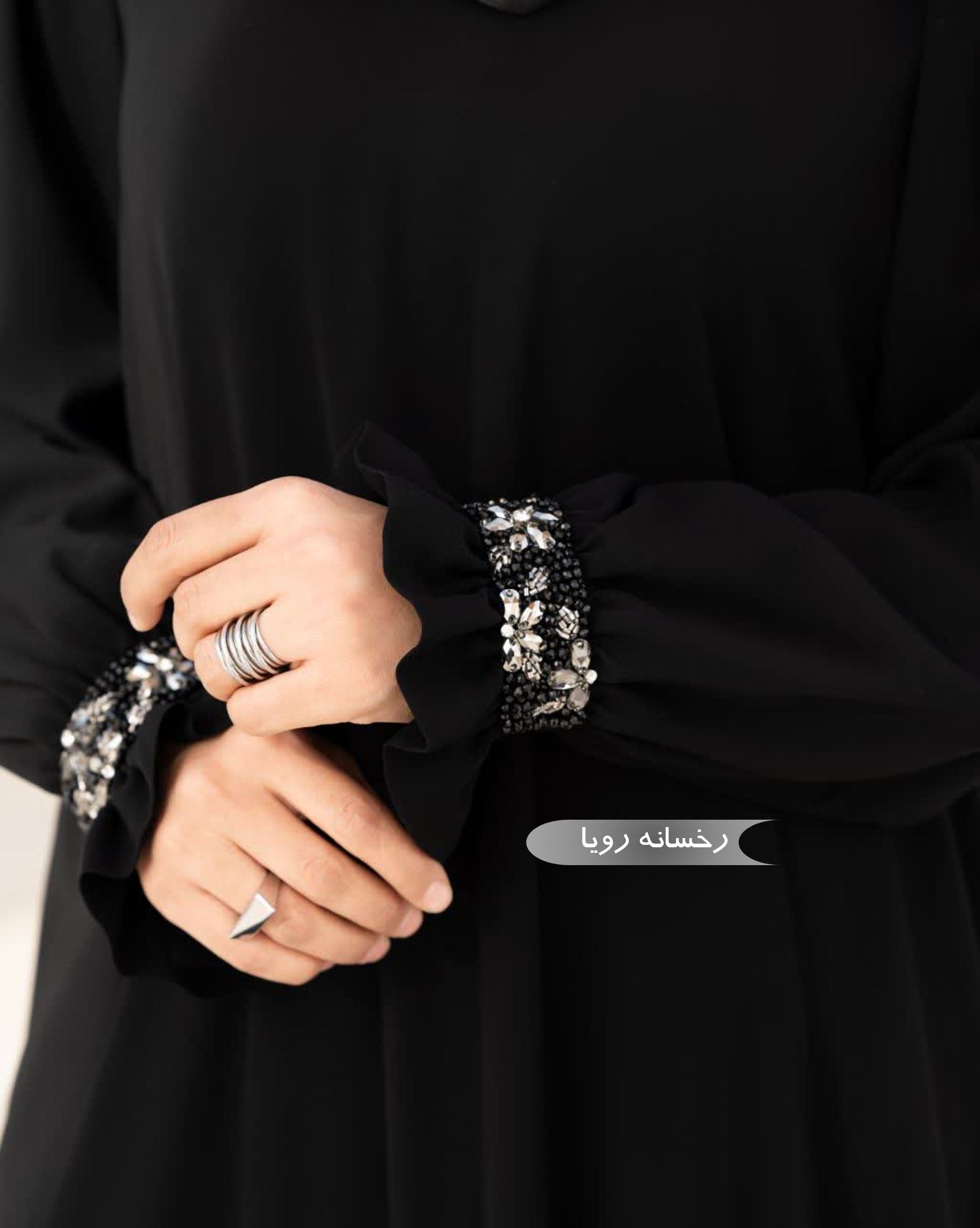  مانتو عبایی زنانه مجلسی طرح رخسانه رویا