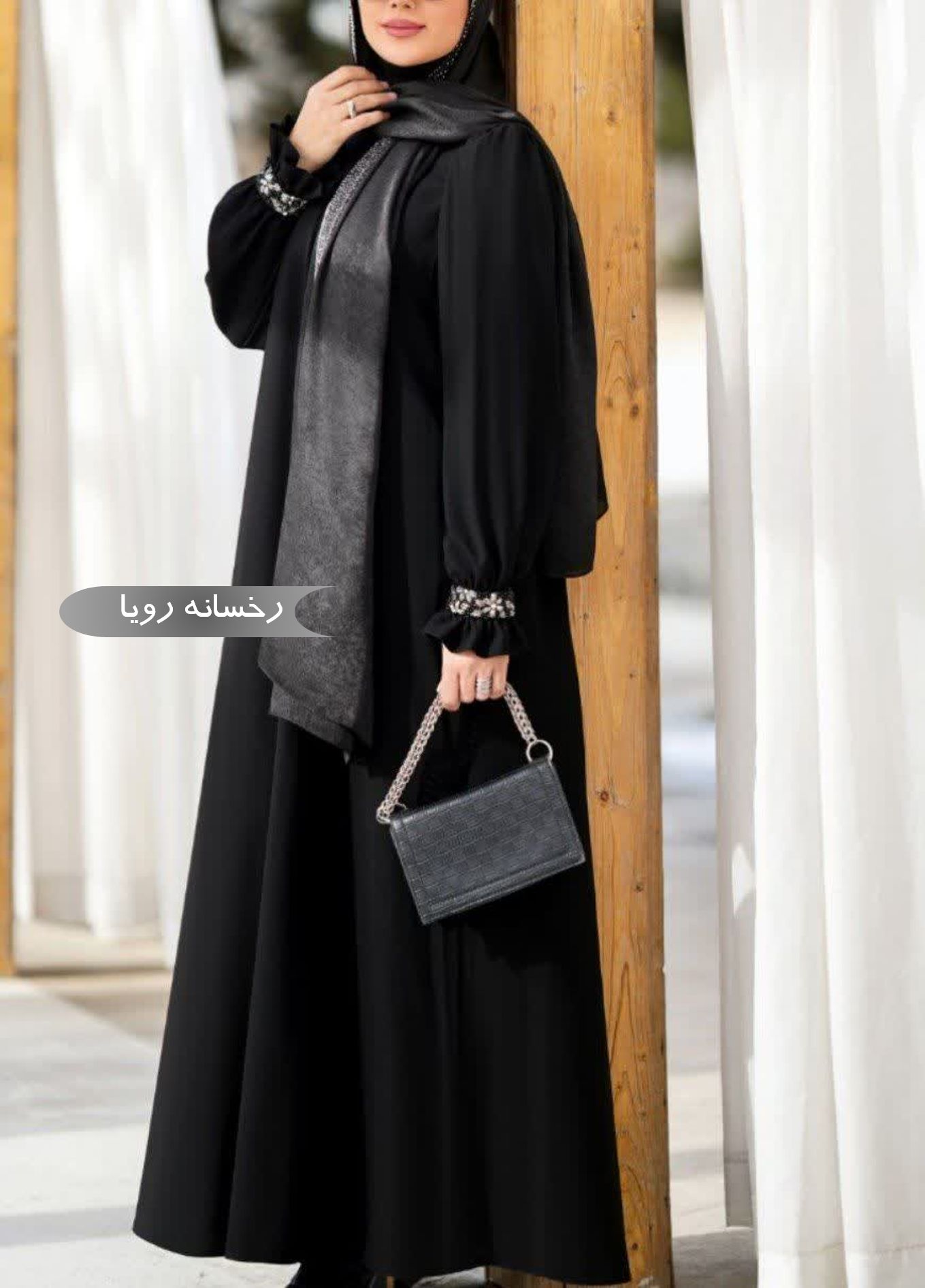  مانتو عبایی زنانه مجلسی طرح رخسانه رویا