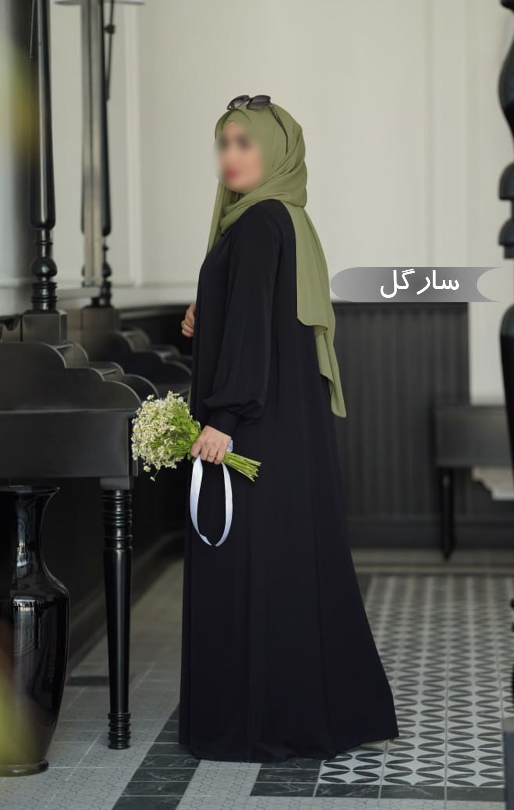 مانتو عبا زنانه سارگل مشکی الیزه درجه یک