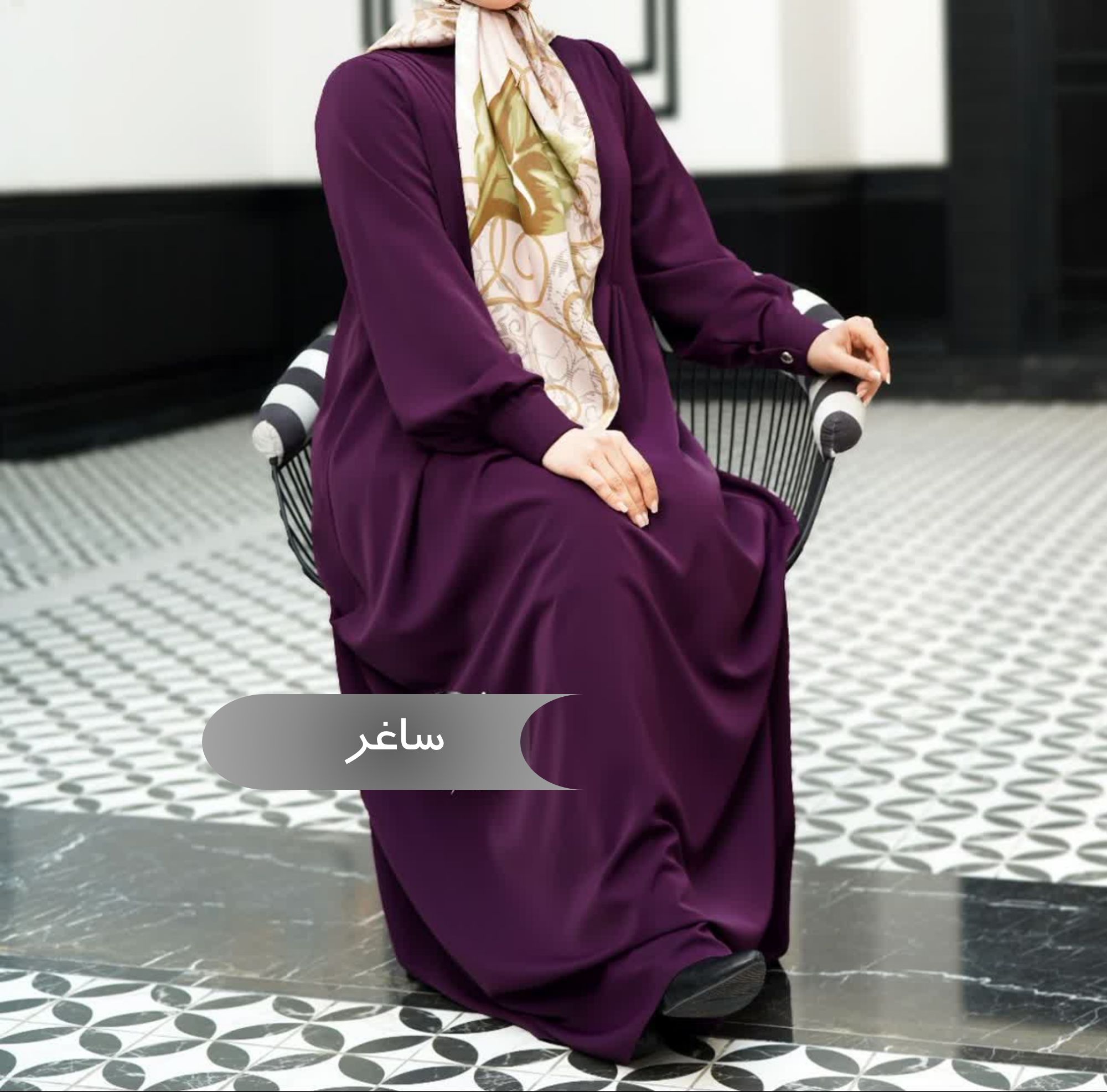  مانتو عبایی زنانه مجلسی طرح ساغر