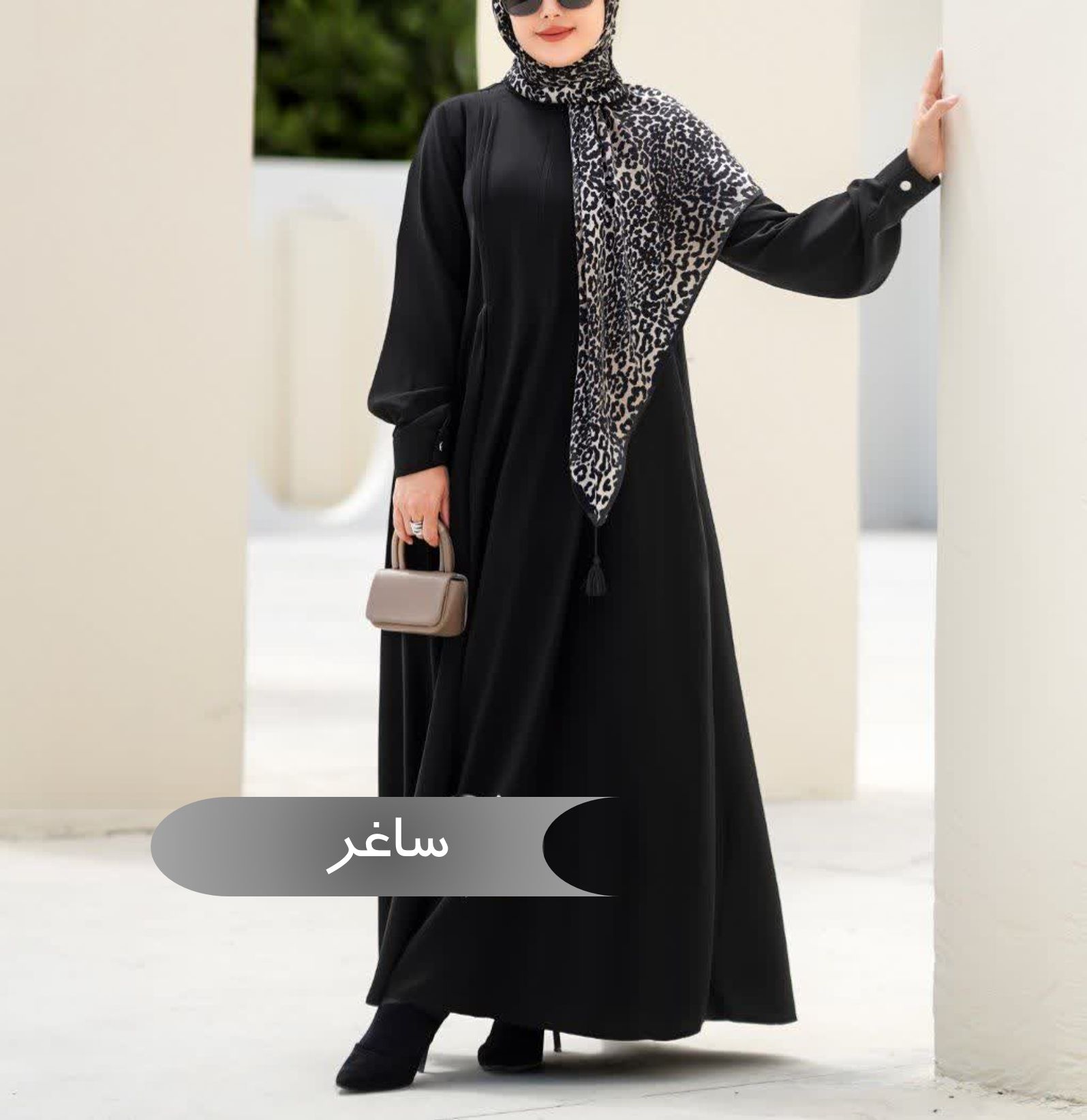 مانتو عبا زنانه ساغر مشکی الیزه درجه یک