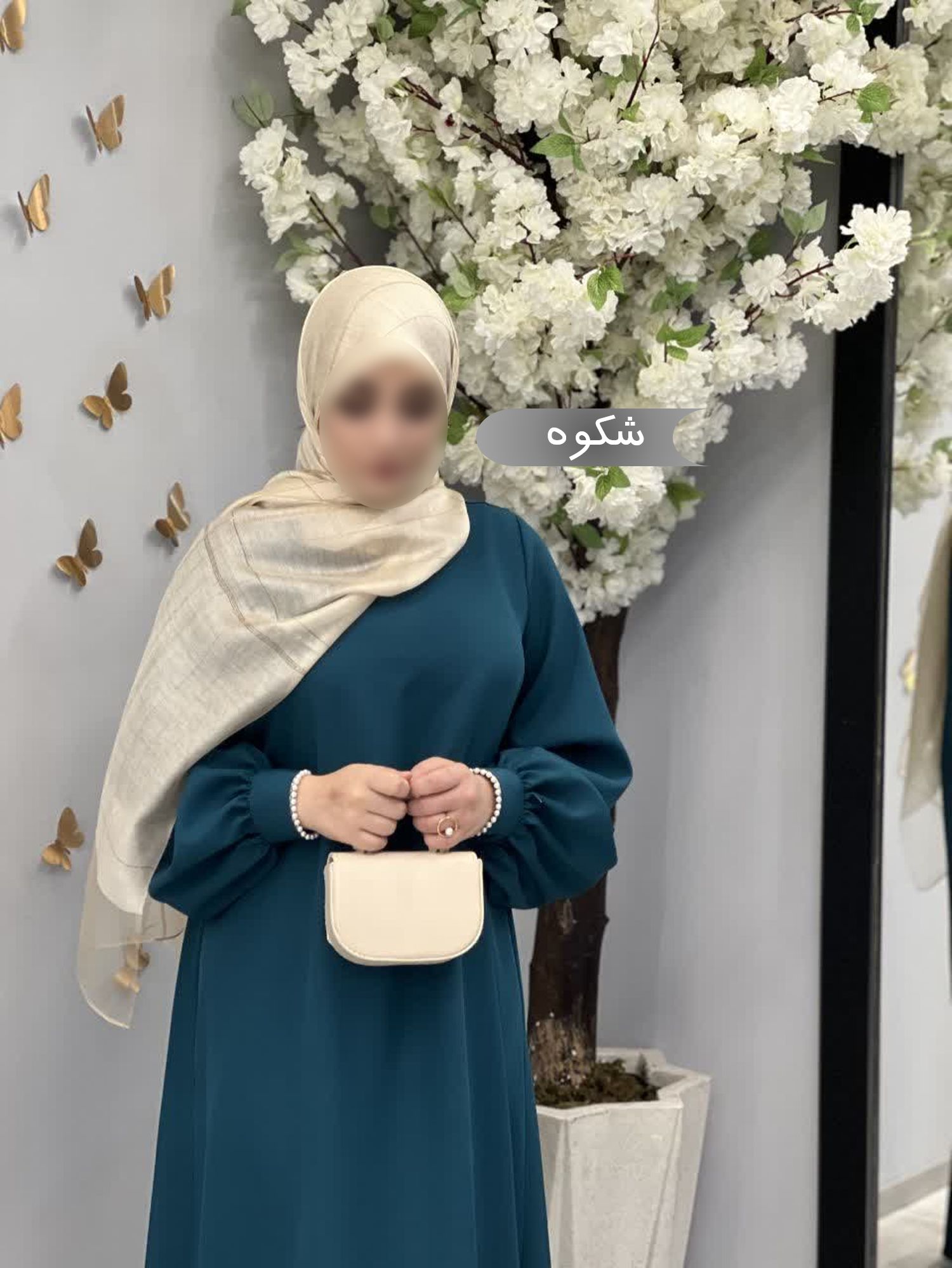   مانتو عبایی زنانه مجلسی طرح شکوه