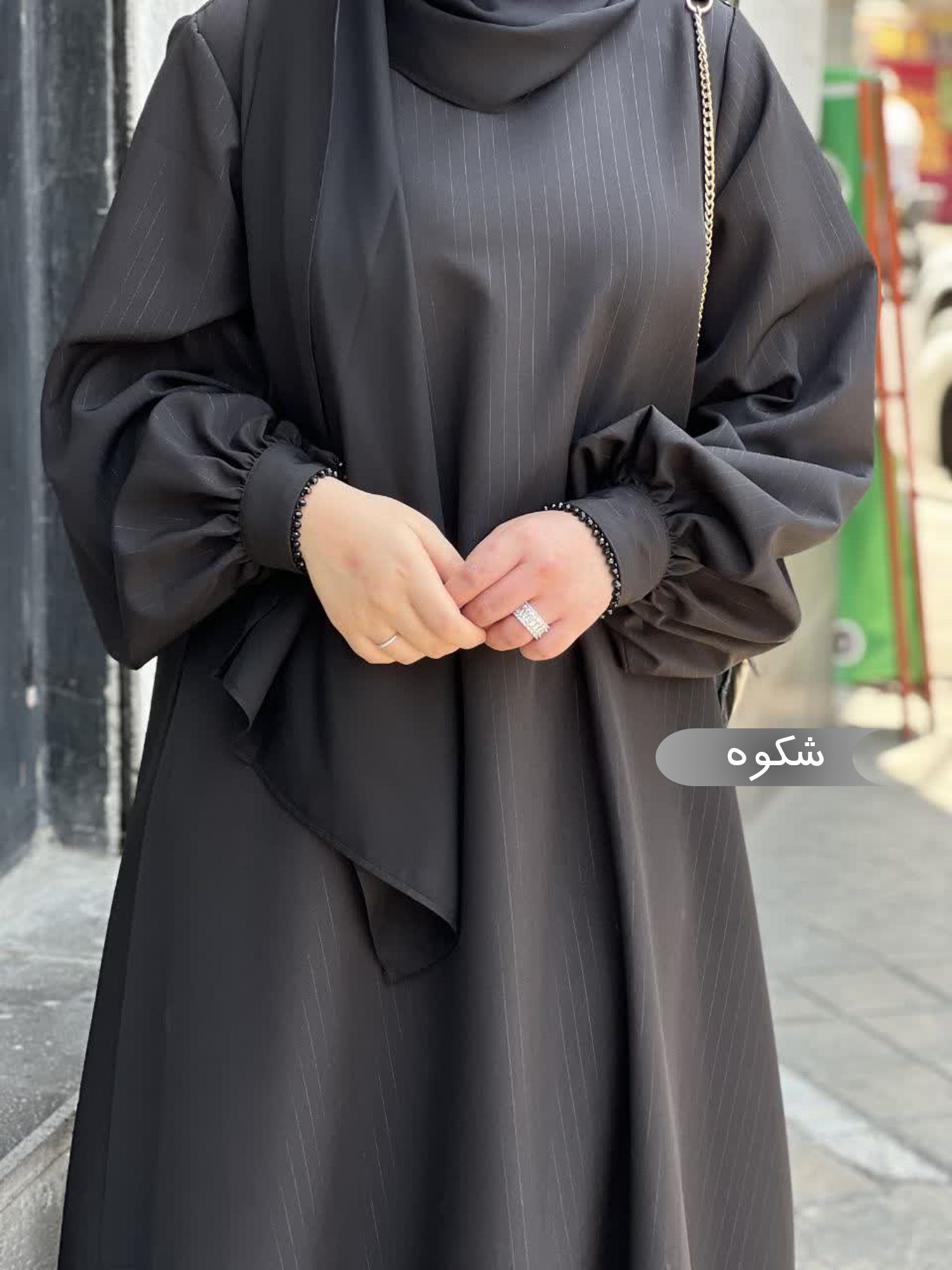  مانتو عبایی زنانه مجلسی طرح شکوه