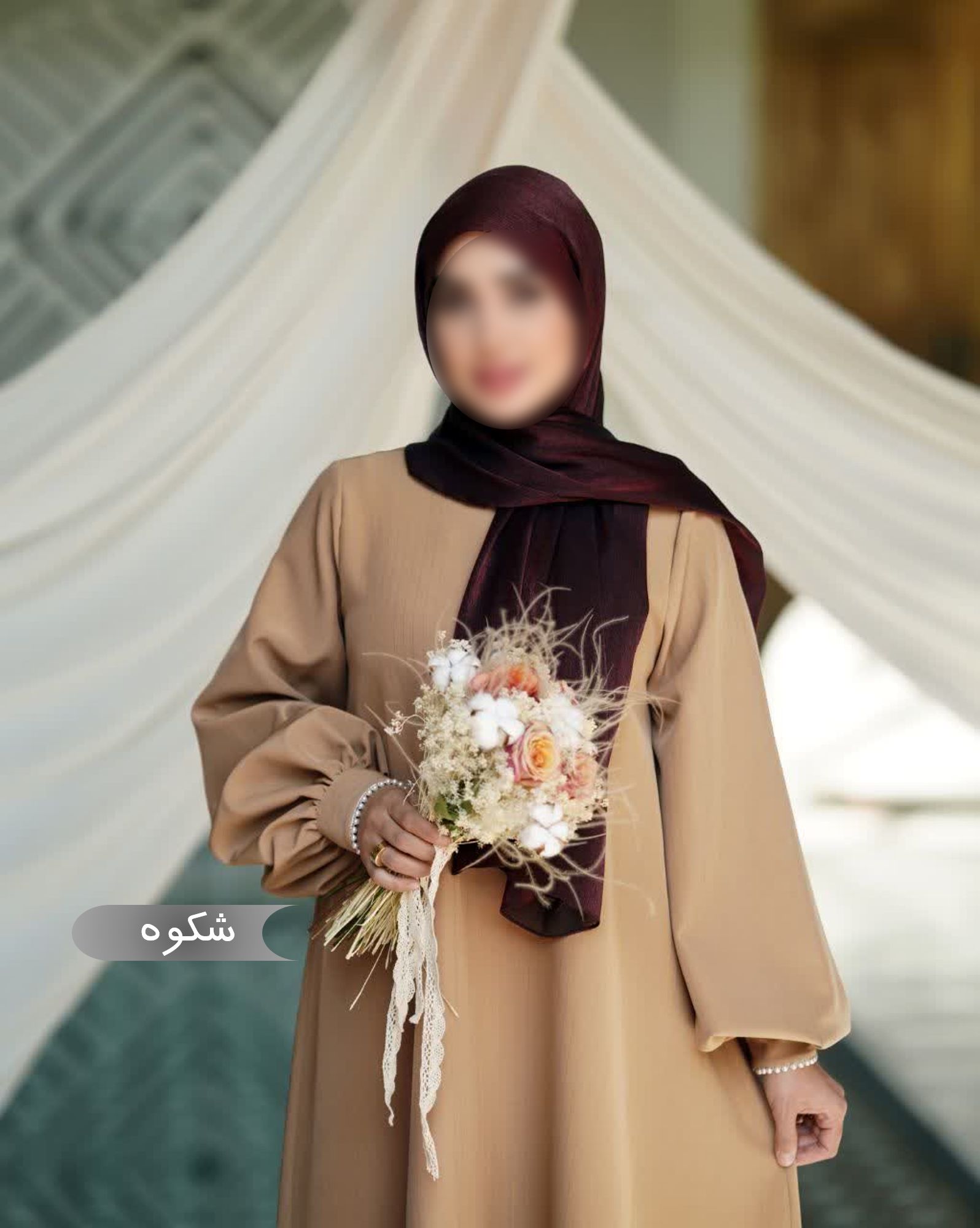  مانتو عبایی زنانه مجلسی طرح شکوه