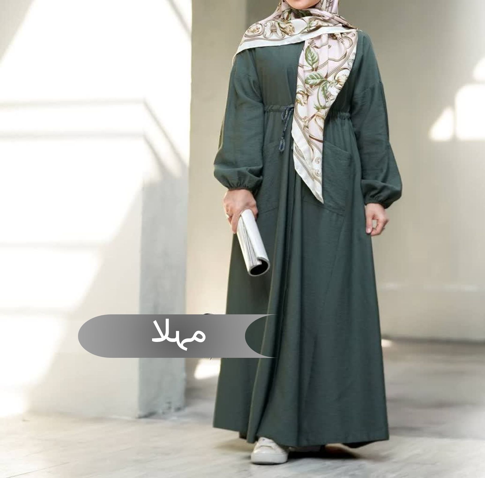  مانتو عبایی زنانه مجلسی طرح مهلا