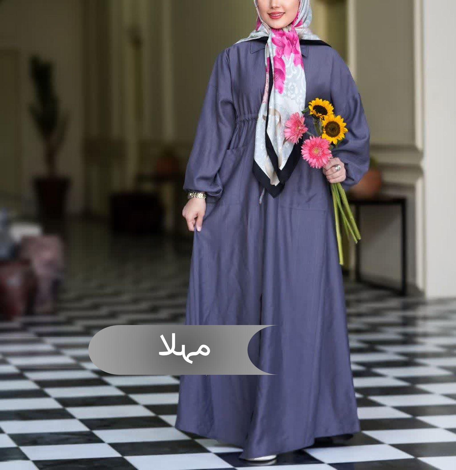 مانتو عبا زنانه مهلا مشکی الیزه درجه یک